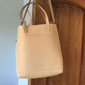 Madewell medium transport tote leather linen color
